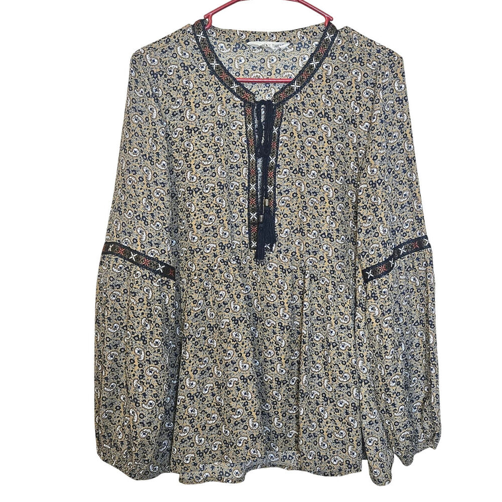 Alchemy Thread Size Medium M Embroidered Geometric Indie Hippie Boho Tunic Top